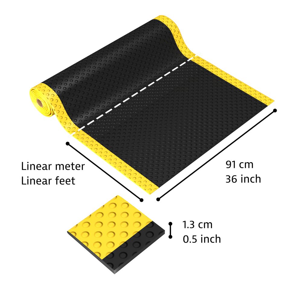 417 Bubble Sof-Tred - Protiúnavová rohož s vrstvou Dyna-Shield a bublinovým vzorom - čierna/žltá Rozmer: 60cm x linm