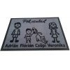 GDmatsEU - Personalisierte Fussmatte mit den Charakteren der ganzen Familie- 70x60 cm