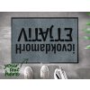 Funny doormat personalized with last name quite quite upside down | GDmatsEU