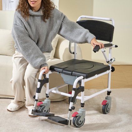 Invalidný vozík do sprchy so 4 kolieskami