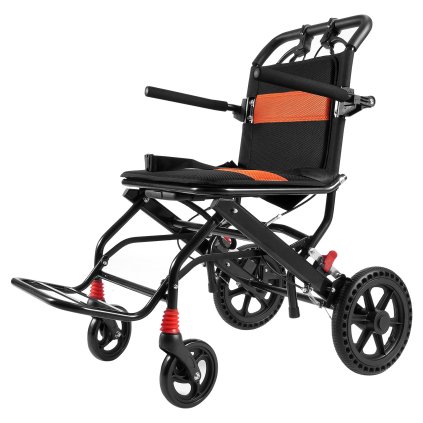 Invalidný vozík z hliníkovej zliatiny oranžový