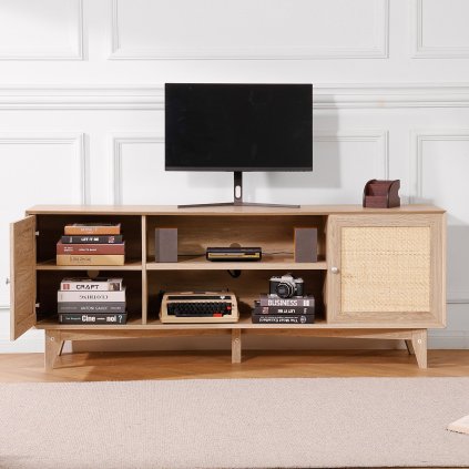 Ratanový TV stolík 191cm dub