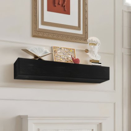 Plávajúce rustikálna krbová rímsa 122cm Espresso