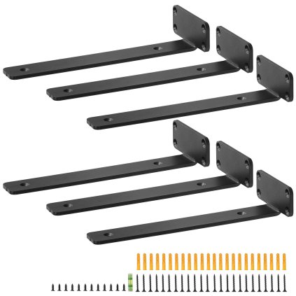 Držiak police 6ks 31cm matný čierny
