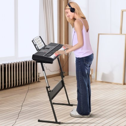 Digitálny elektrický piano klavír 61 kláves s nastaviteľným stojanom
