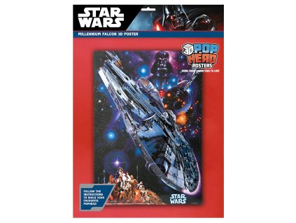 plakat 3d star wars millennium falcon 66b190860502d