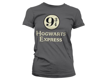 Dámské tričko Harry Potter - Hogwarts Express, šedé (Velikost S)