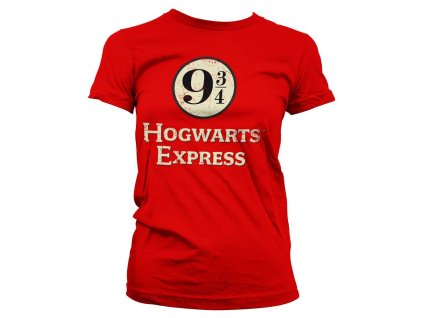 Dámské tričko Harry Potter - Hogwarts Express, červené (Velikost S)