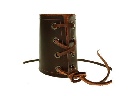 Kožený nátepník úzký, s kovovými dírkami (Barva přírodní)