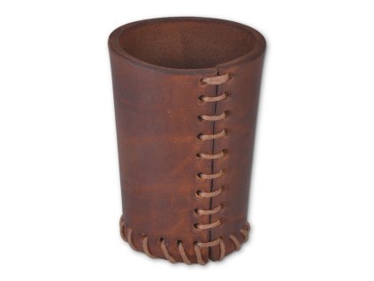 Kožený kelímek na kostky (Barva černá)