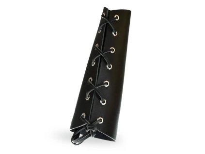 Kožený nátepník dlouhý, s kovovými dírkami (Barva hnědá)