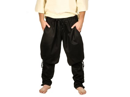 Bavlněné kalhoty zúžené - černé (Velikost M)