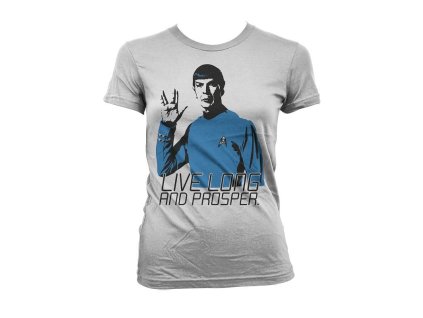 Dámské tričko Star Trek - Live Long And Prosper, bílé (Velikost S)