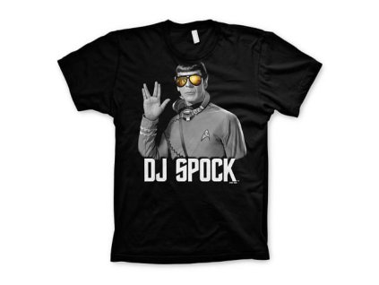Tričko Star Trek - DJ Spock, černé (Velikost S)
