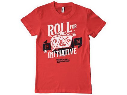 Tričko Dungeons & Dragons - Roll For Initiative, červené (Velikost L)