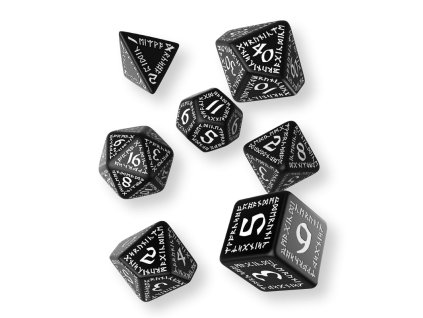 Sada runových kostek (Barva bílo-černá)