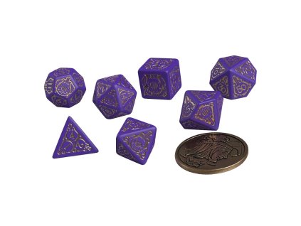 Sada kostek Zaklínač - kostky Marigold (Barva fialovo-růžová)