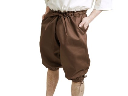 Bavlněné kalhoty krátké - hnědé (Velikost M)