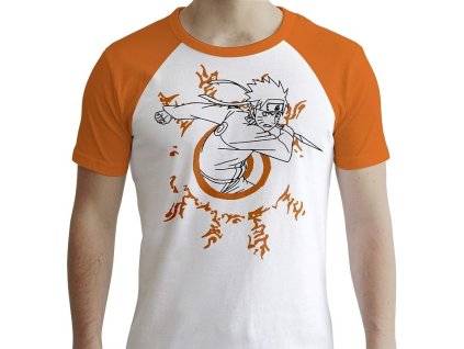 Tričko Naruto Shippuden - White & Orange (Velikost XL)