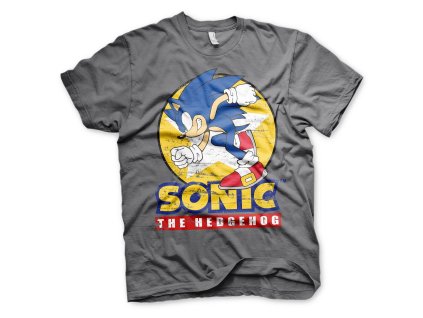 Tričko Ježek Sonic, šedé (Velikost M)