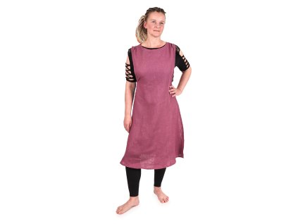 Lněná dámská zástěra Lobelie - fialová (Velikost S/M)