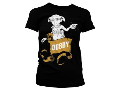 Dámské tričko Harry Potter - domácí skřítek Dobby, černé (Velikost M)