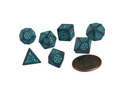 Sada kostek Zaklínač - kostky Yennefer (Barva černo-stříbrná)