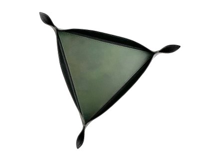 Kožený trojúhelníkový Dice Tray (Barva zelená)