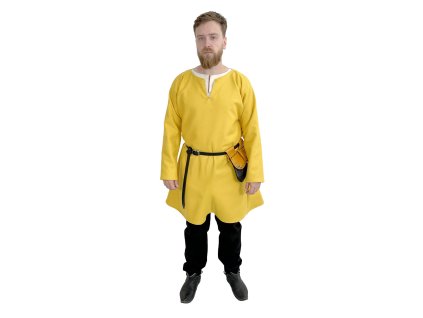 Středověká vlněná tunika - žlutá (Velikost S/M)