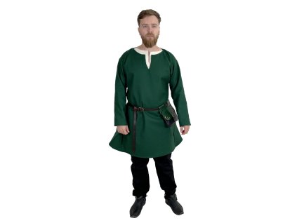 Středověká vlněná tunika - zelená (Velikost S/M)