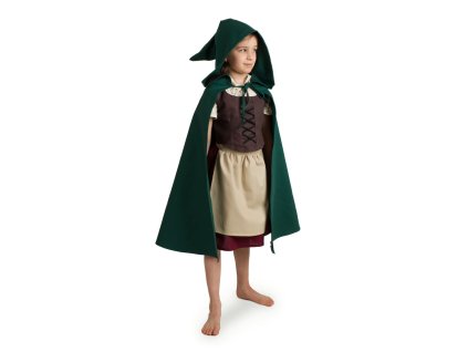 Dětský plášť Hobit, tmavě zelený (Velikost 158/164)