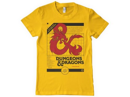Tričko Dungeons & Dragons - 3 Volume Set, žluté (Velikost L)