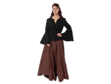 Blůza s širokými rukávy - černá (Velikost M)