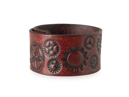 Kožený náramek Steampunk (Barva světle hnědá)
