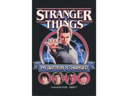 plakat stranger things my battery is charged 6920575bb6cd8