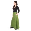 Lněná dámská dlouhá sukně - zelená (Velikost S)