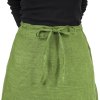 Lněná dámská dlouhá sukně - zelená (Velikost S)