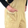 Dámské lněné kalhoty s laclem - pískové (Velikost S)