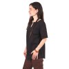 Bavlněná dámská tunika s krátkým rukávem - černá (Velikost S)