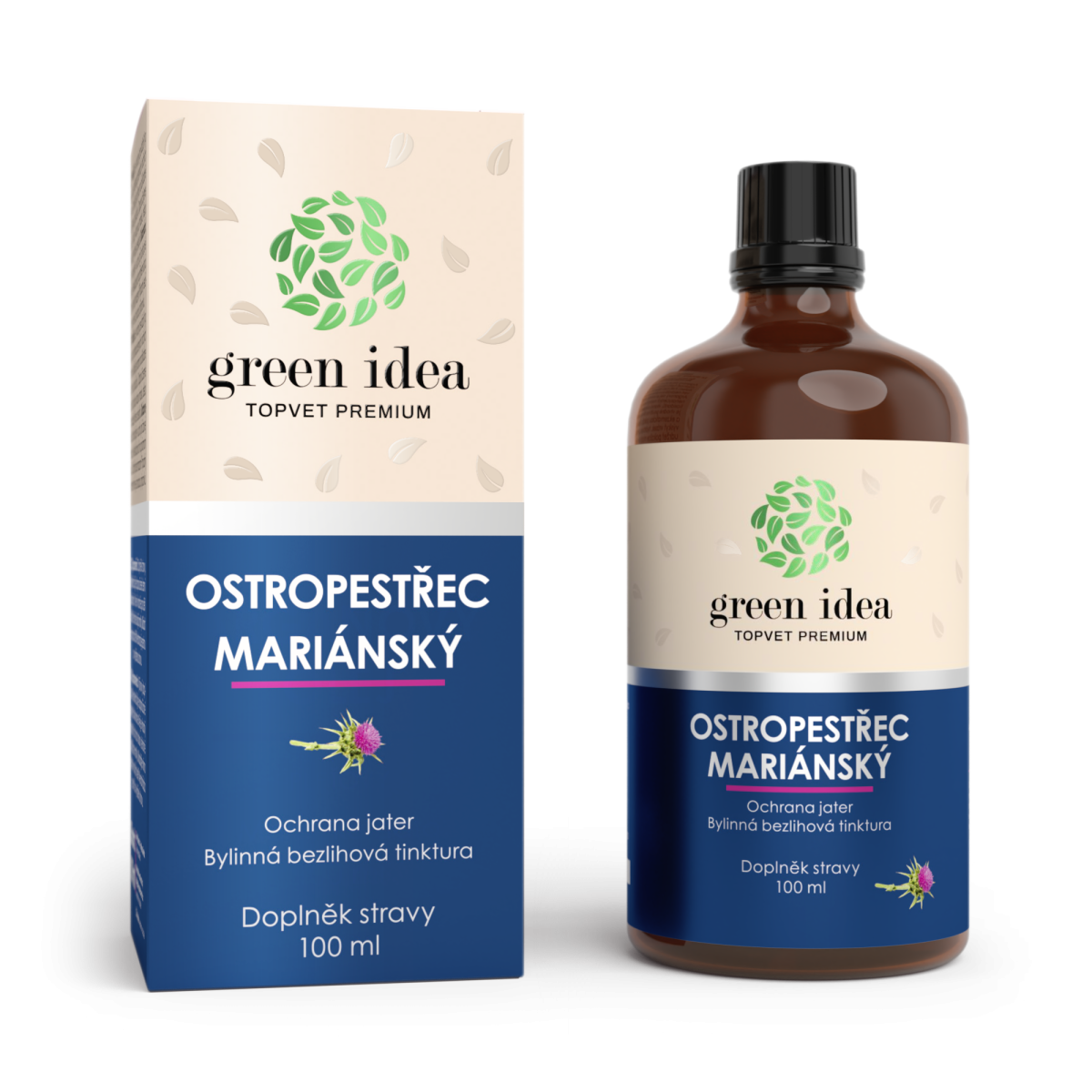 Topvet green idea Ostropestřec bezlihová tinktura 100ml