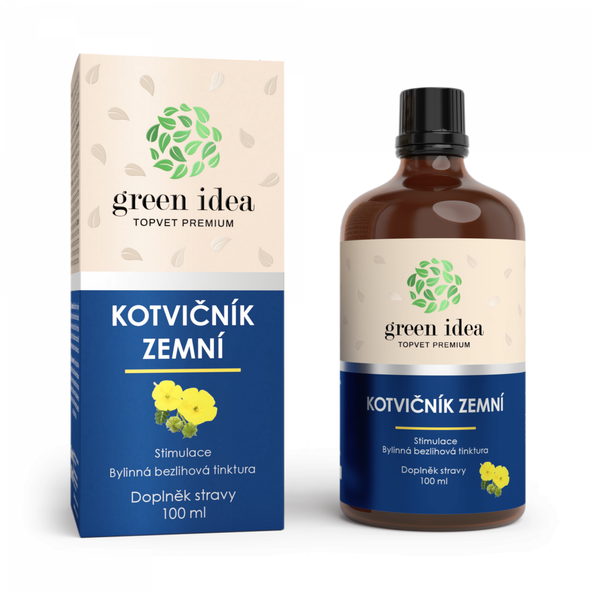 Topvet green idea Kotvičník zemní – bezlihová tinktura 100ml