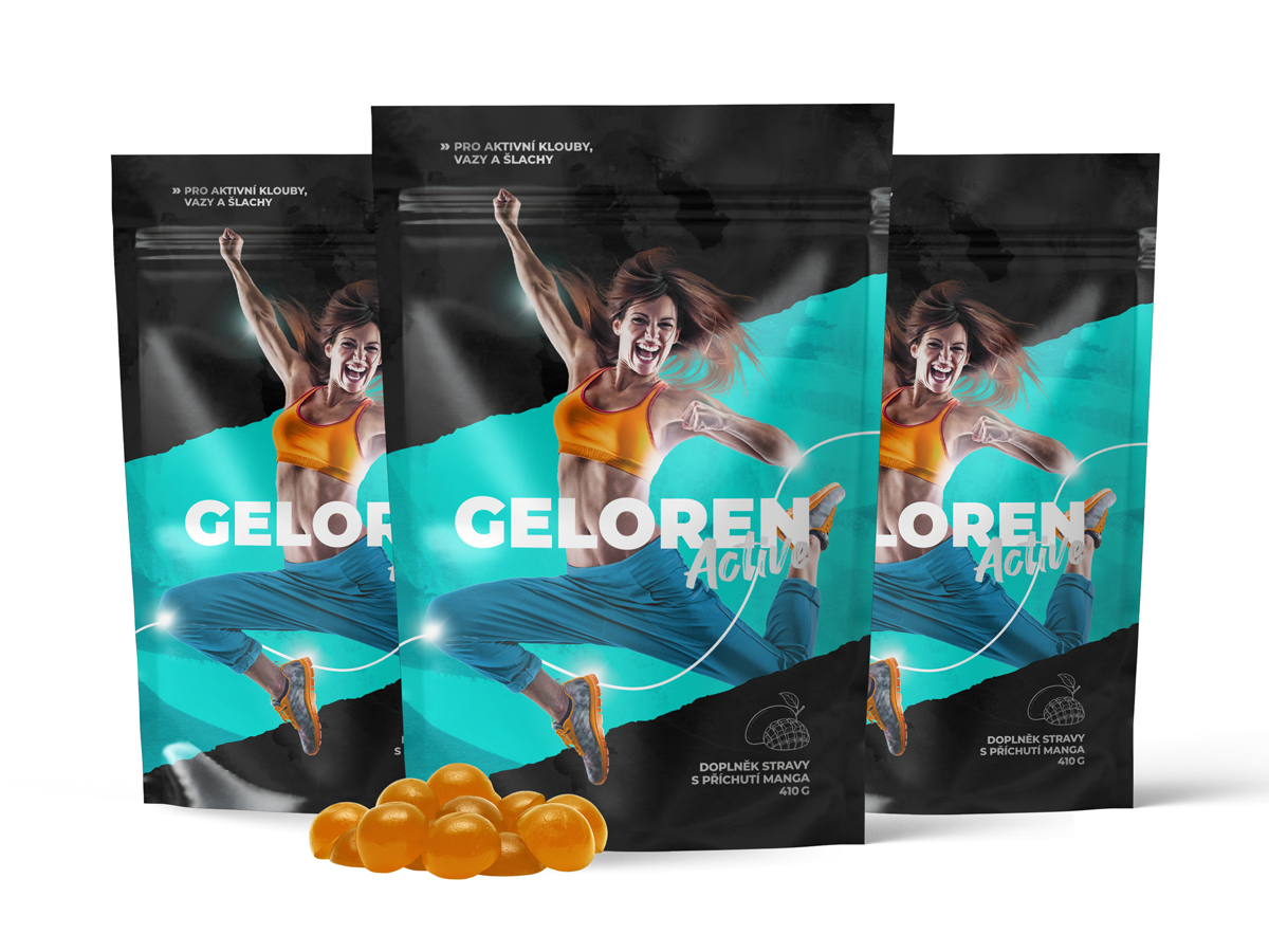 Levně Contipro 3x Geloren Active mango 410g - kloubní výživa (3x 90ks)
