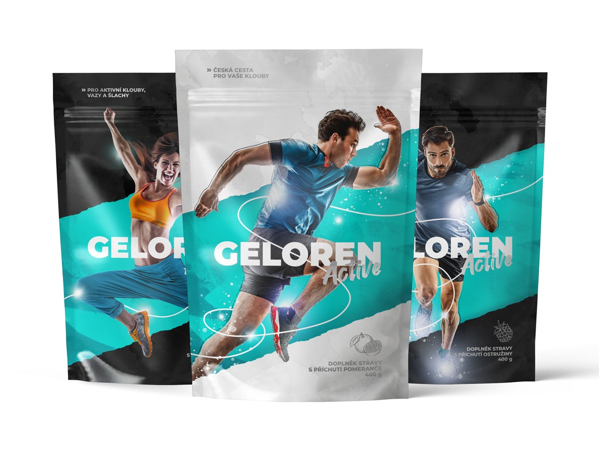 Levně Contipro Geloren Active mango & pomeranč & ostružina 1210g trio příchutí