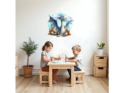 Barátságos sárkány falmatrica gyerekszobába