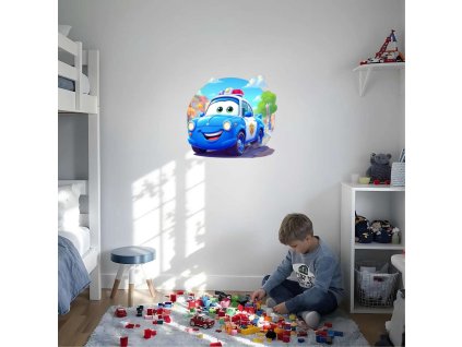 Aranyos rendőrautó falmatrica