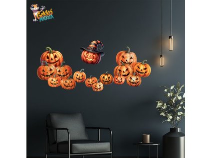 Halloween Töklámpás Falmatrica Készlet – Vidám és Boszorkányos Dekoráció