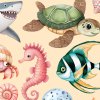 Tengeri állatok falmatrica szett gyerekszobába