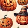 Halloween Töklámpás Falmatrica Készlet – Vidám és Boszorkányos Dekoráció