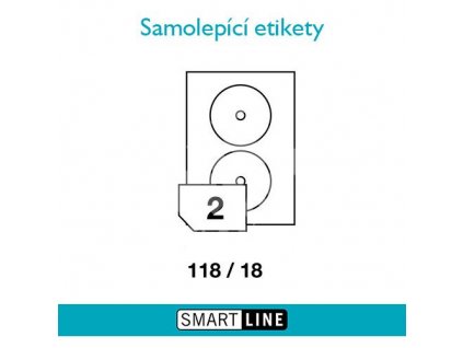 samolepici bile etikety smart line a4 na cd 118mm 100 archu