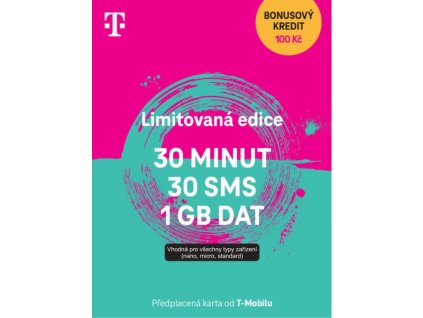 T-Mobile Twist 30 minut 30 SMS + 1GB, SIM karta, bonusový kredit 100 Kč